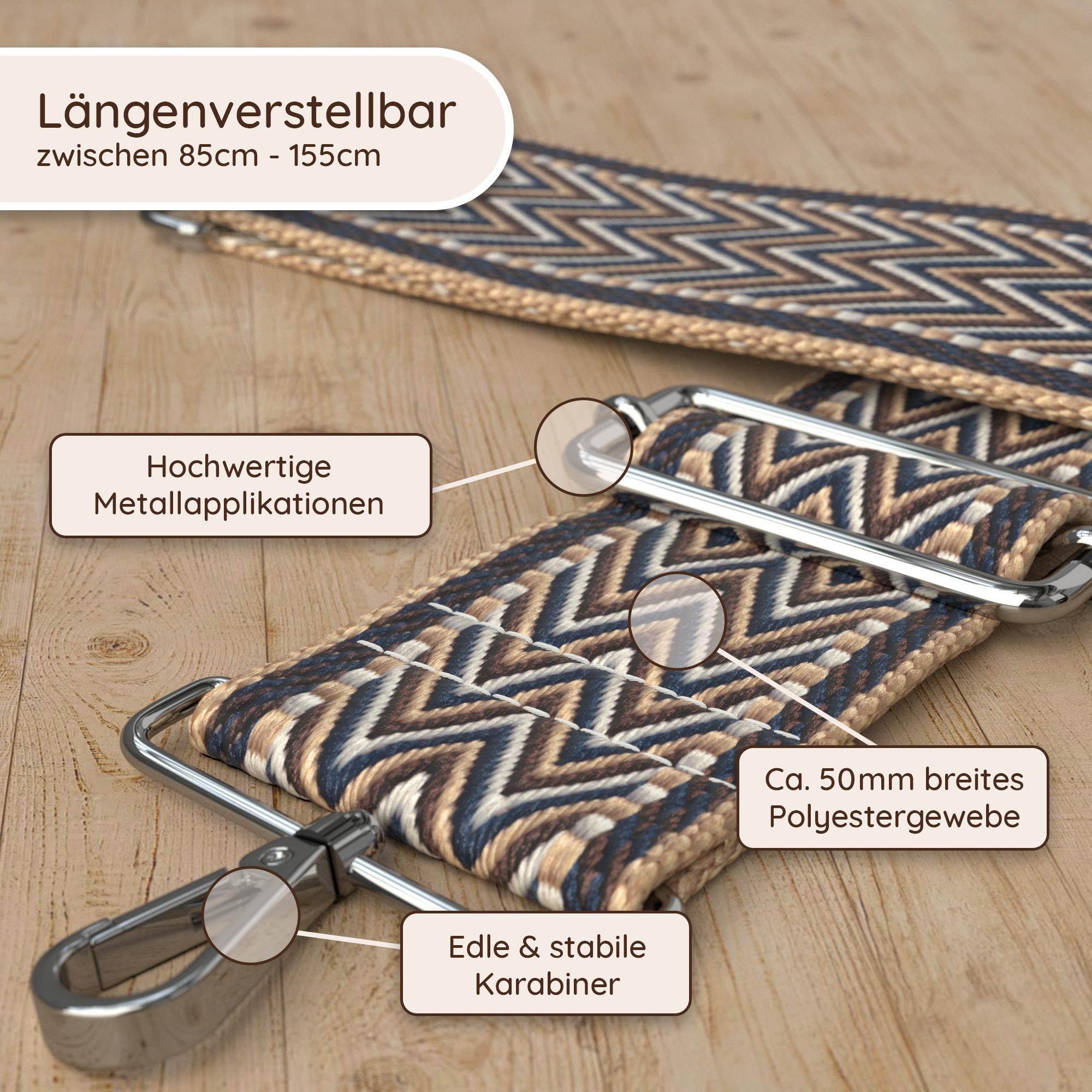 Band Zick Zack Beige | Blau