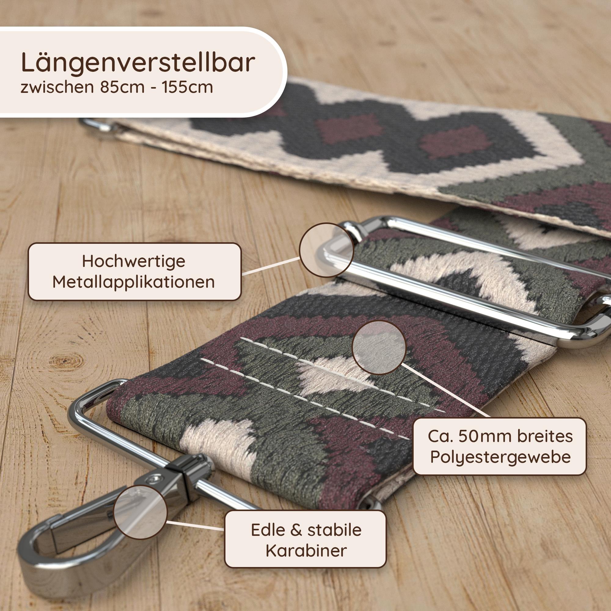 Band Geometrisch Bordeaux | Schwarz