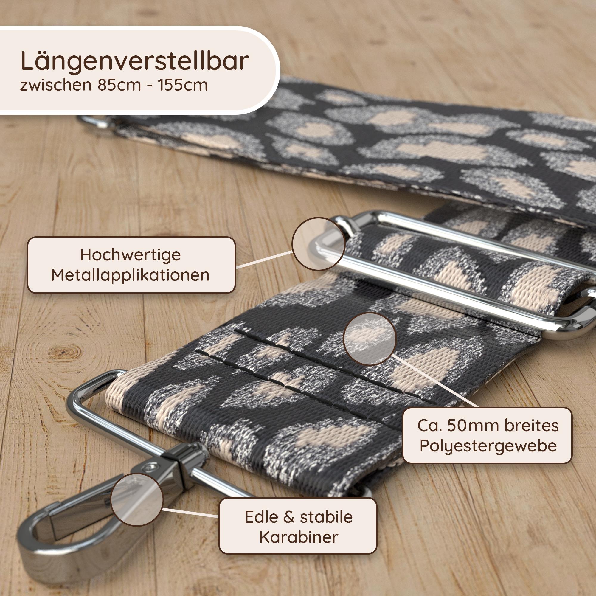 Band Leoparden Schwarz | Silber