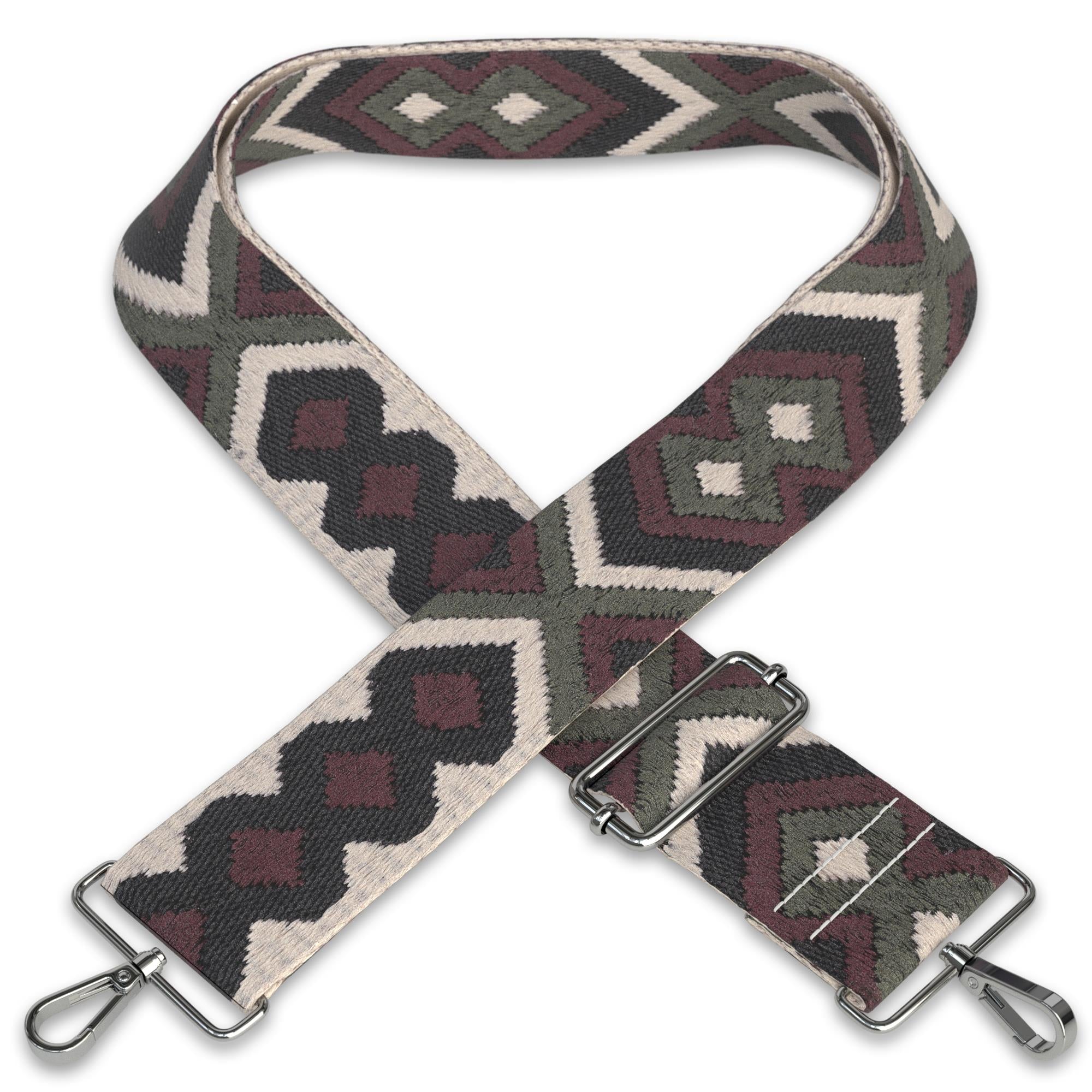 Band Geometrisch Bordeaux | Schwarz
