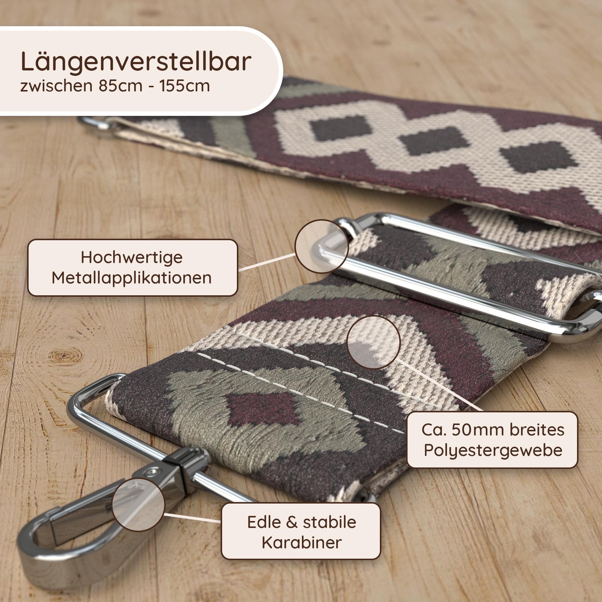 Band Geometrisch Grün | Beige
