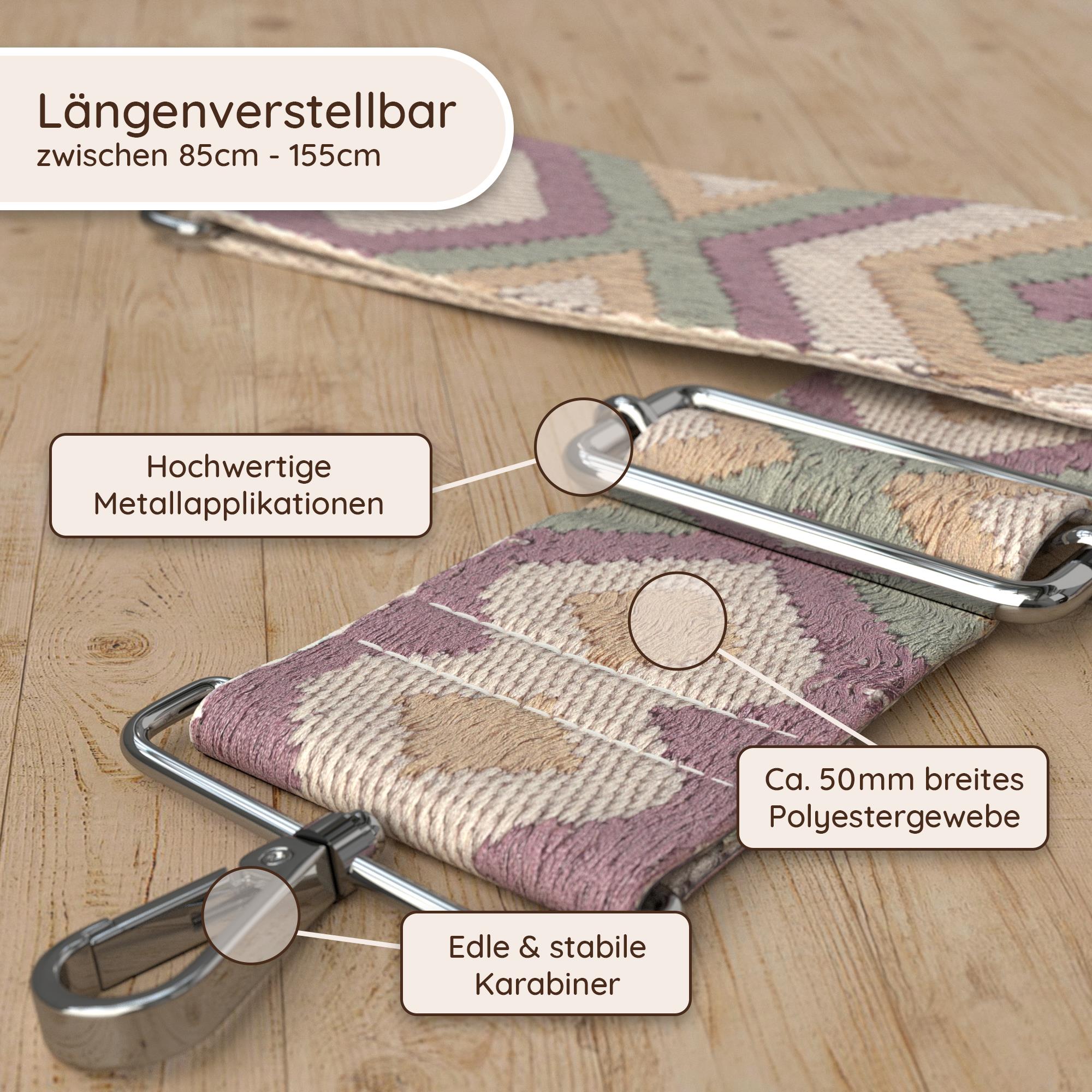 Band Geometrisch Lila | Beige